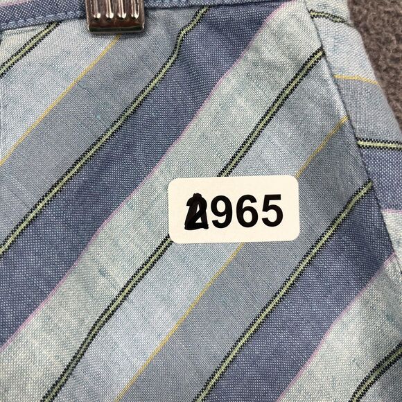 GAP Skirt Womens 6‎ Blue White Chevron Stripe Linen Cotton A Line Pockets Summer - Picture 14 of 14